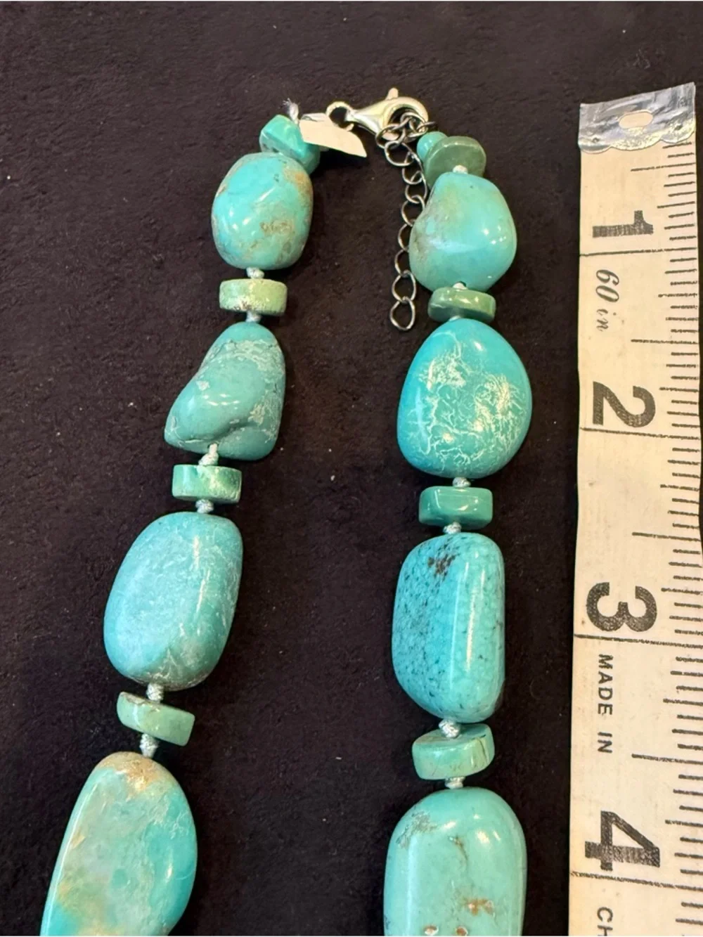 Natural Turquoise and Sterling Silver Necklace